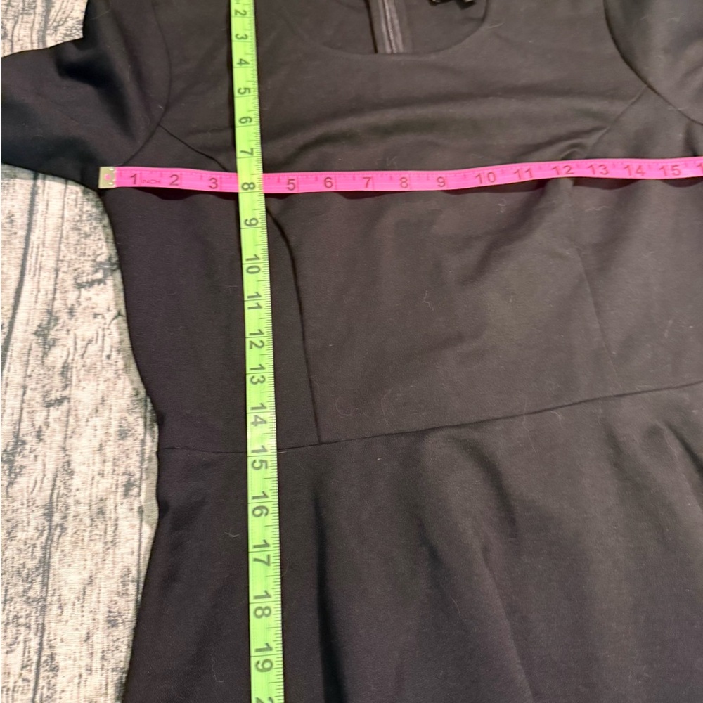Lulu's Classic Black Skater Scallop Hem 3/4 Sleeve Dress L Large Cumulonimbus - Picture 12 of 14